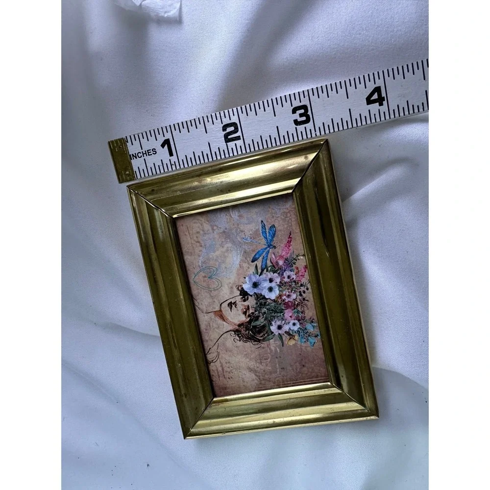 Set of 2 Vintage Brass Rectangular Tabletop Frames